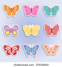 butterflies set of icons