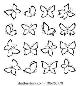 Butterflies Set Vector Stock Vector (Royalty Free) 706760770 | Shutterstock