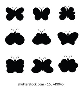 butterflies set vector illustration