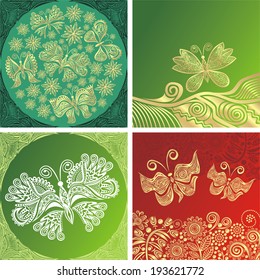 Butterflies set vector illustration