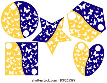 Butterflies in shapes