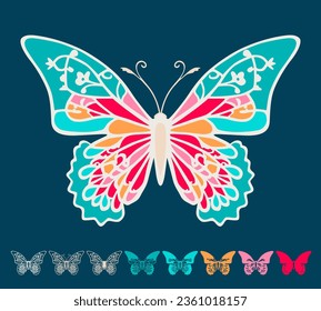 Formas de mariposas vectoriales para el cricket