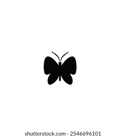 Butterflies silhouette black background on white Background with vector