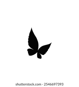 Butterflies silhouette black background on white Background with vector