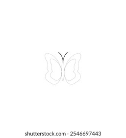 Butterflies silhouette black background on white Background with vector