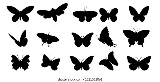 Butterfus silhouettes Paket Free Vector
