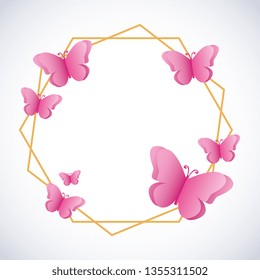 Butterflies silhouettes pink background pattern vector digital image graphic