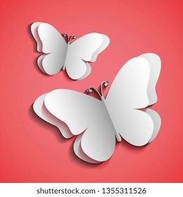 Butterflies silhouettes pink background pattern vector digital image graphic
