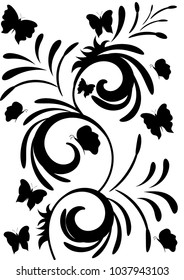 butterflies spiral monogram pattern