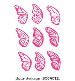 Butterflies spring silhouettes. Earrings cut files templates on white background