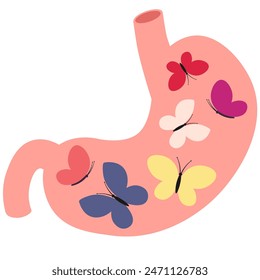 Butterflies in stomach image. Clipart image