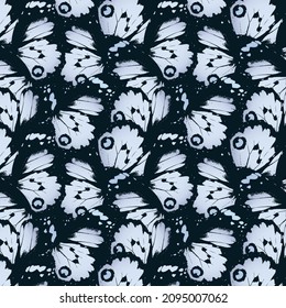 Butterflies surface pattern. Trendy seamless fashion print background for fabric, textile, design, banner, cover, web, wallpaper, wrapping paper etc.
Editable and repeating vector illustration file.