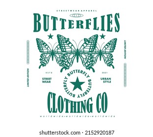 Butterflies t shirt design, vector graphic, typographic poster or tshirts street wear and Urban style