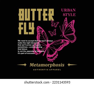 Butterflies t shirt design, vector graphic, typographic poster or tshirts street wear and urban style