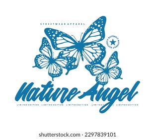 Butterflies t shirt design, vector graphic, typographic poster or tshirts street wear and Urban style