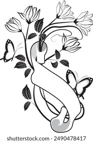 butterflies with text box in black