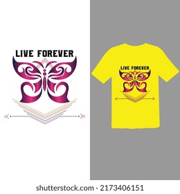 Butterflies t-shirt design free vector template.