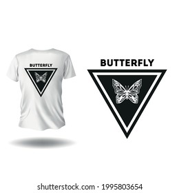 butterflies t-shirt design, vector template, hand drawing, unique, vintage, grunge, apparel,  trendy, print