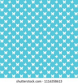 Butterflies turquoise seamless pattern, butterfly vector background