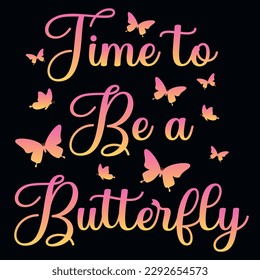 Butterflies typography tshirt design vector design 