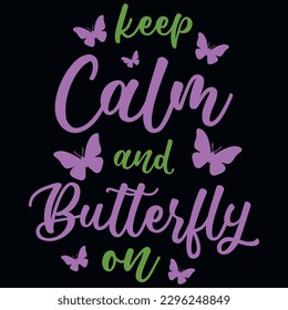 Butterflies typography tshirt design vector design 