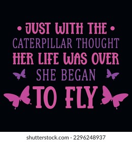 Butterflies typography tshirt design vector design 