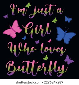 Butterflies typography tshirt design vector design 