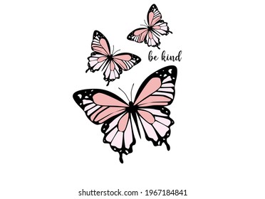 butterflies vector art design hand drawn 