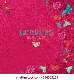 Butterflies. Vector background for design.