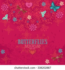 Butterflies. Vector background for design.