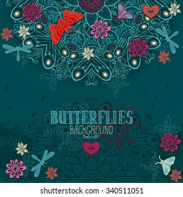 Butterflies. Vector background for design.