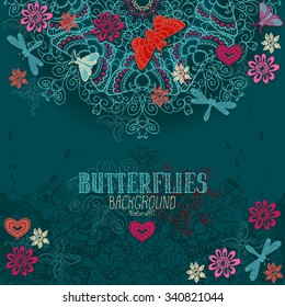 Butterflies. Vector background for design.