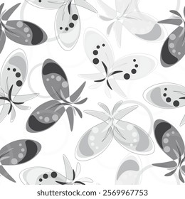 Butterflies vector cartoon seamless pattern on a white background. Color flying butterflies seamless pattern. 