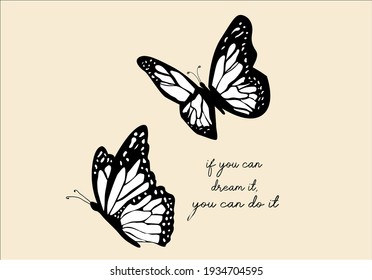 butterflies vector design and message