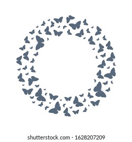 Butterflies Vector frame of butterflies. Butterflies silhouette.