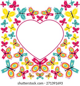 Butterflies Vector greeting card, wedding invitation