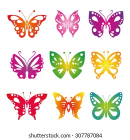 Butterflies vector icon.