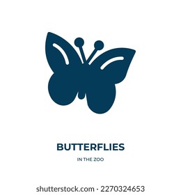 butterflies vector icon. butterflies, butterfly, animal filled icons from flat in the zoo concept. Isolated black glyph icon, vector illustration symbol element for web design and mobile apps