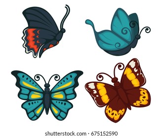 Butterflies vector icon for decoration design element vector icons set