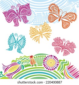 Butterflies vector illustration