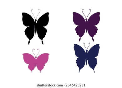 butterflies vector illustration birthday sticker beautiful moth logo