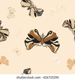 Butterflies - vector pattern. Seamless background. Use printed materials, signs, posters, postcards, packaging.