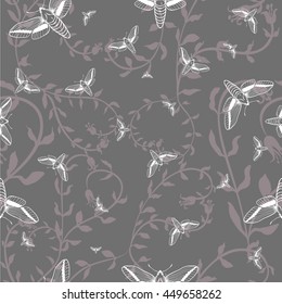 Butterflies - vector pattern. Seamless background. Use printed materials, signs, posters, postcards, packaging.