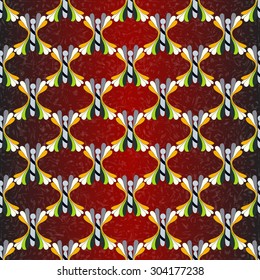 butterflies vector seamless pattern on a red background with lighting