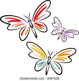 Butterflies (Vector). This is a vector image - you can simply edit colors and shapes