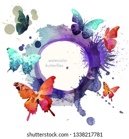 butterflies Watercolor painting