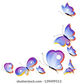 butterflies,summer design,isolated on a white,vector