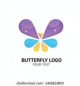 Butterfly 2 logo colorful design template