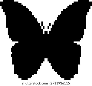 Icono de píxel de 8 bits de mariposa. Ilustración vectorial.