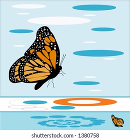 butterfly with abstract background